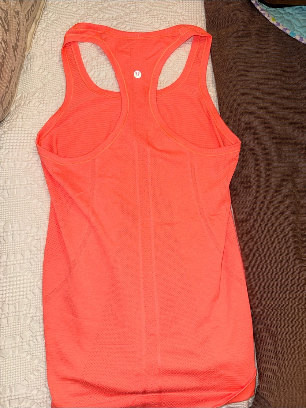 lululemon athletica Neon Coral Racerback Performance Tank